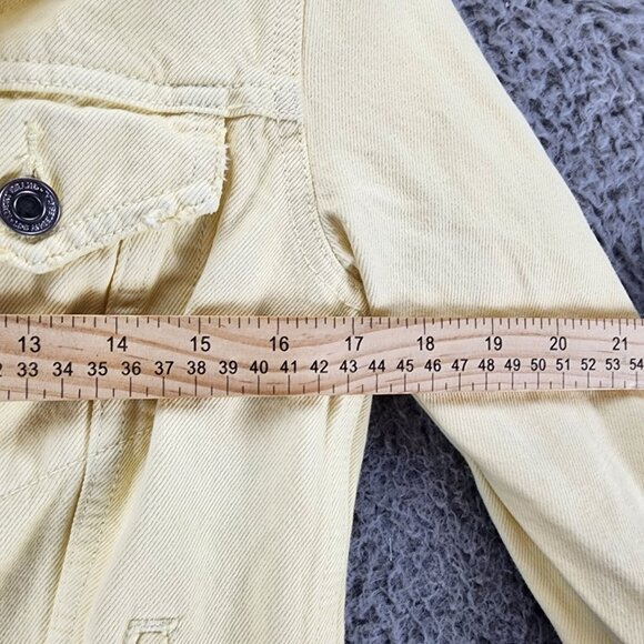 Lucky Brand Womens Small The Tomboy Trucker Yellow Long Sleeve Button Up *Read* - Picture 9 of 12